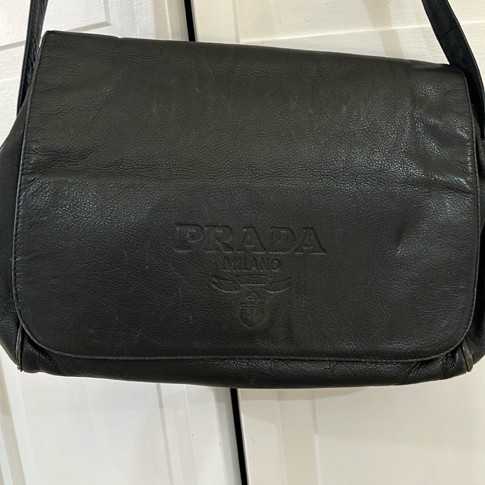 Prada black satchel. Sold as is